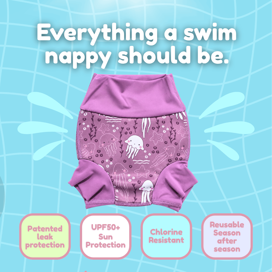 Reusable Swim Nappy – Jellyfish Print | Betty Lyn