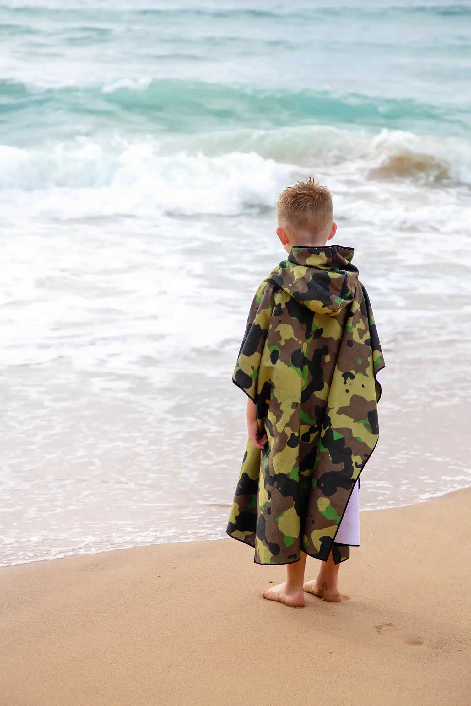Kids Hooded Towel, Camo Green Print | Betty Lyn