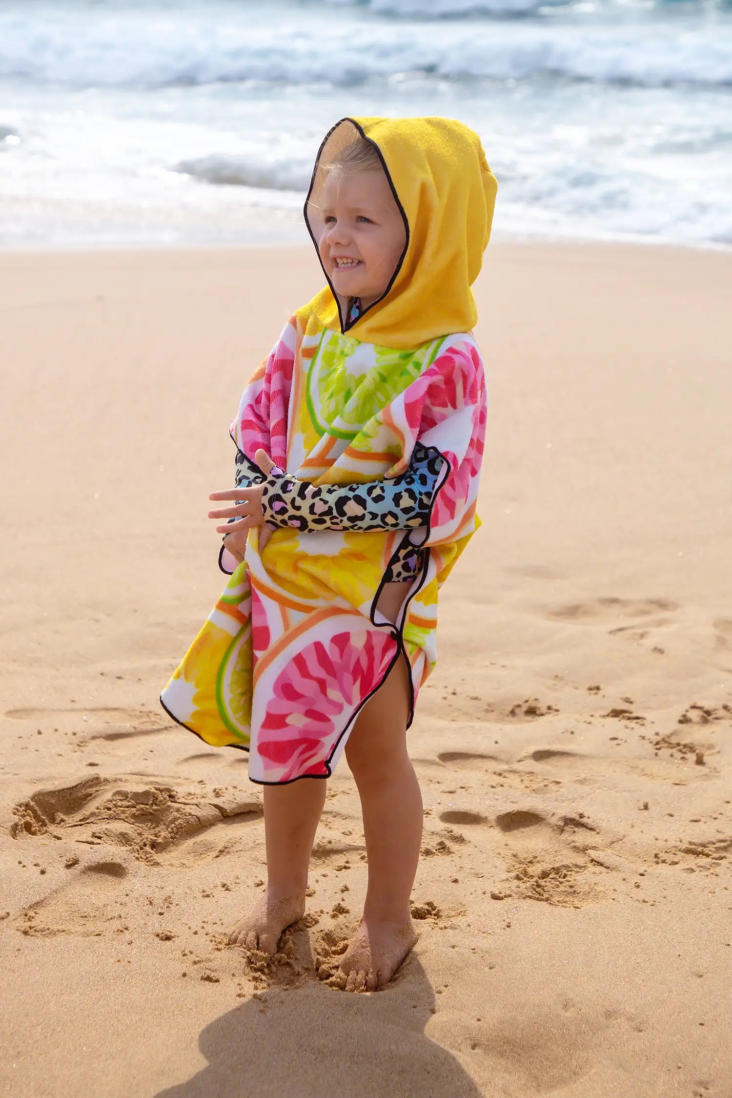 Kids Hooded Towel, Citrus Print | Betty Lyn