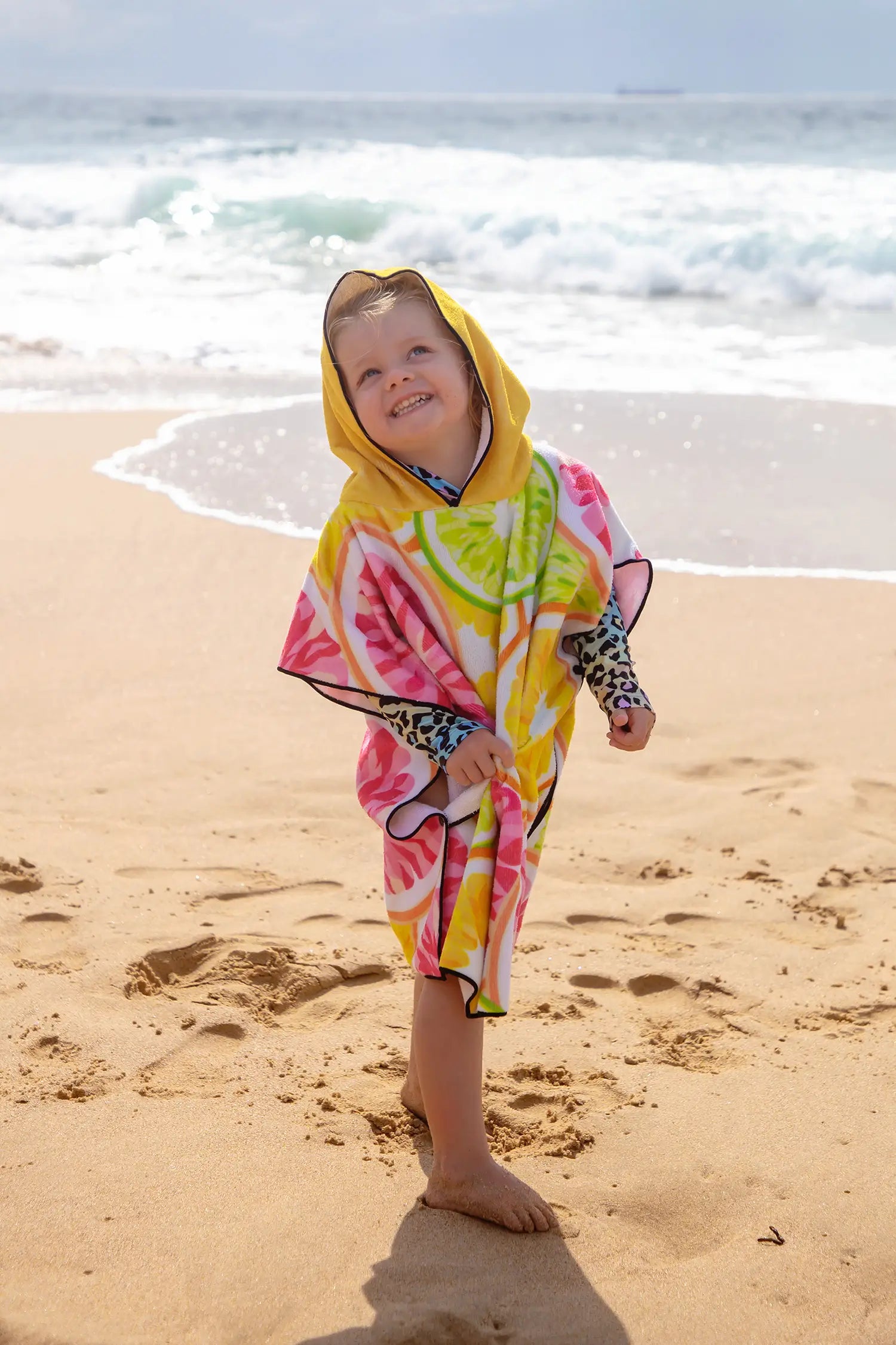Kids Hooded Towel, Citrus Print | Betty Lyn