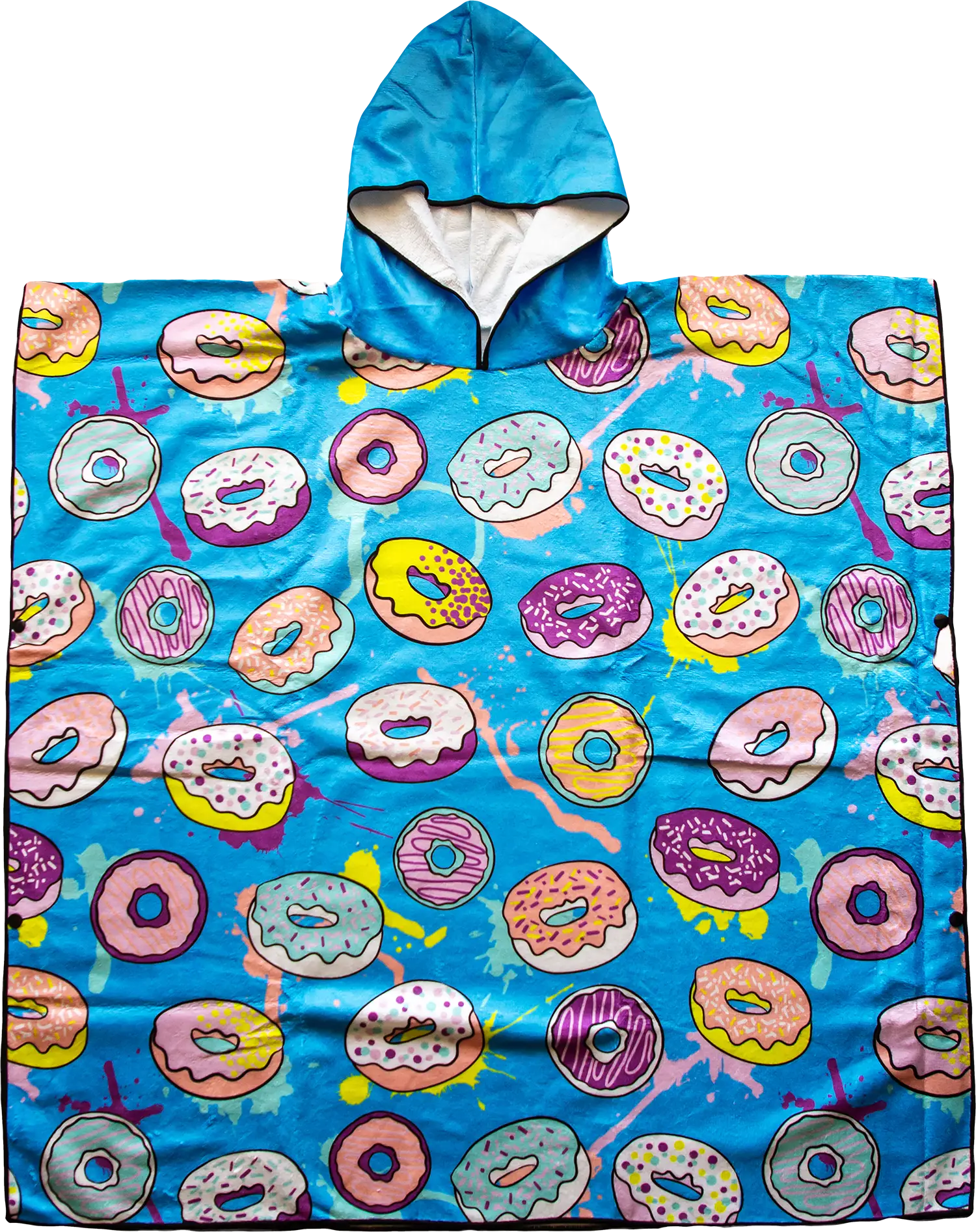 Kids Hooded Towel, Blue Donut Print | Betty Lyn