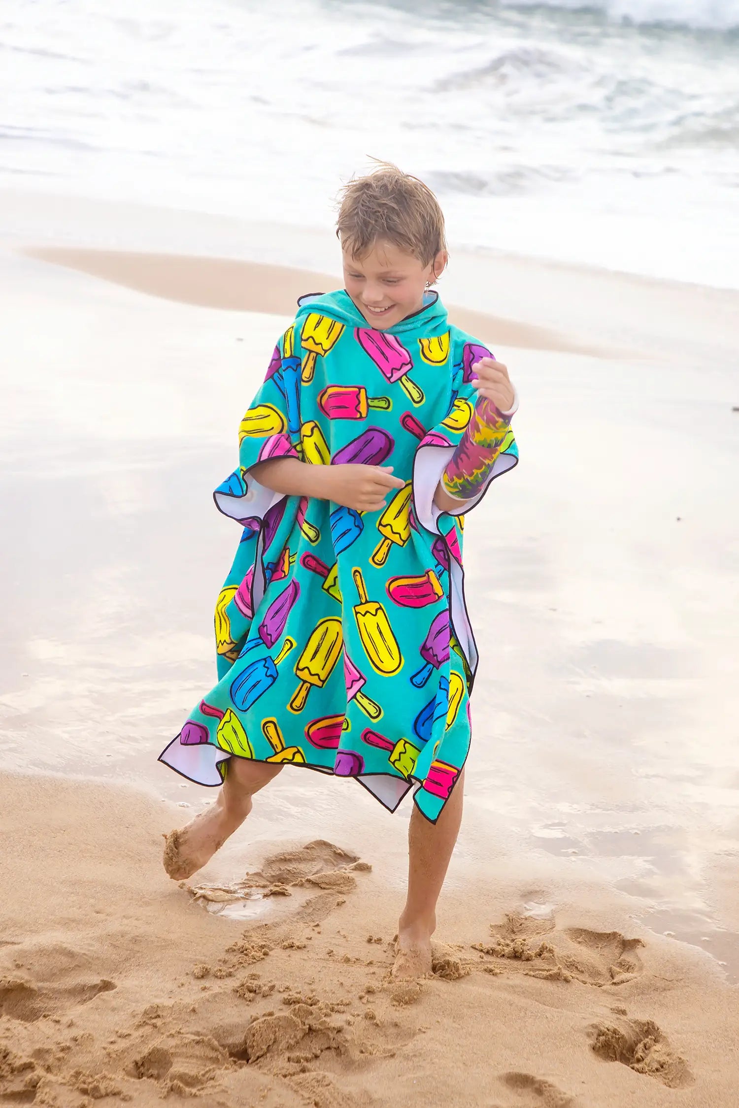 Kids Hooded Towel, Ice Cream Print | Betty Lyn