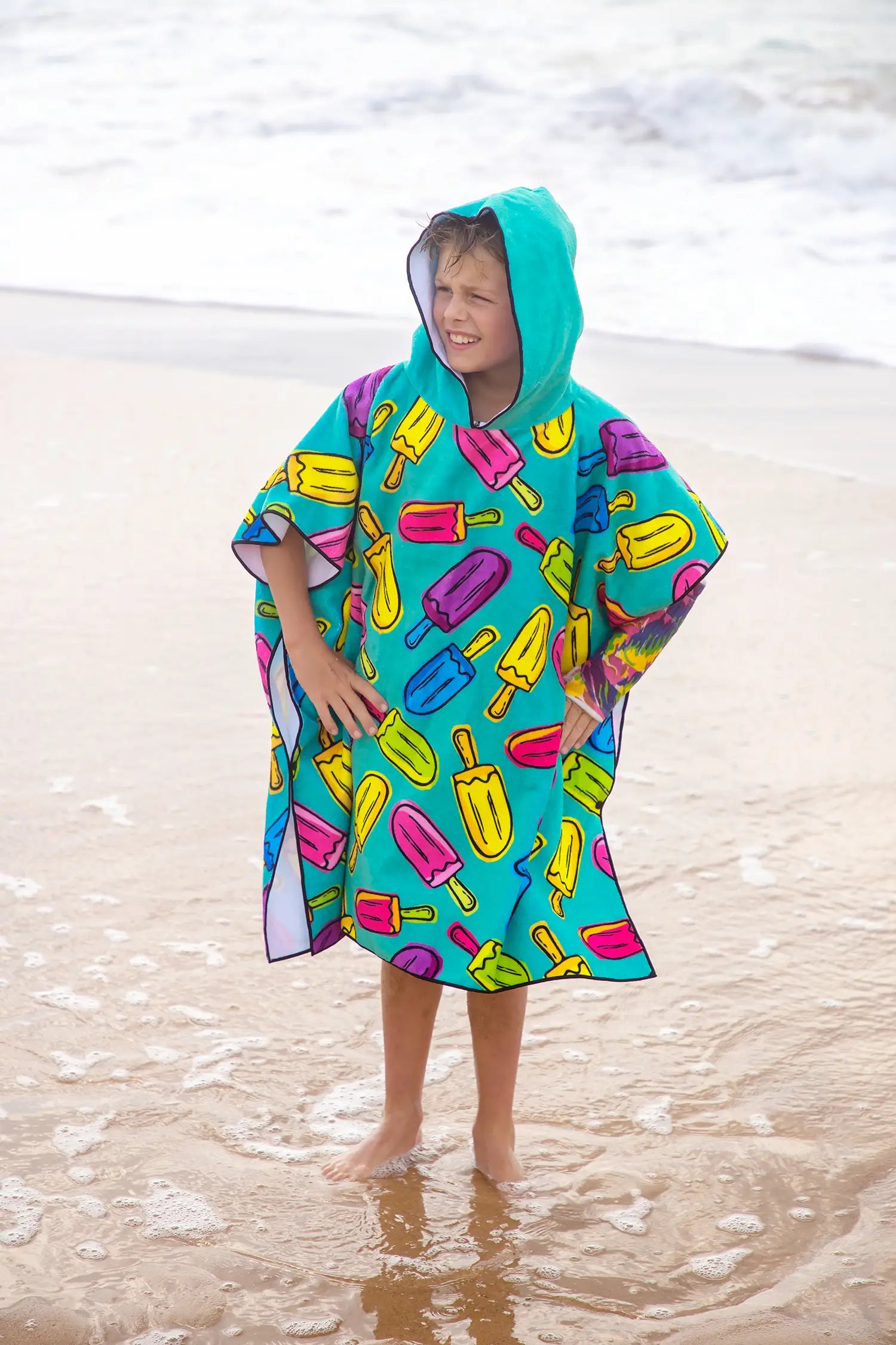 Kids Hooded Towel, Ice Cream Print | Betty Lyn