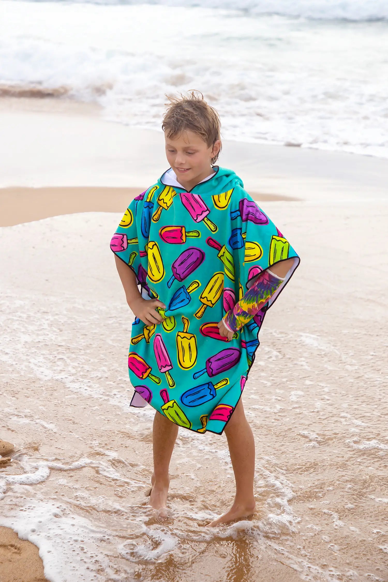 Kids Hooded Towel, Ice Cream Print | Betty Lyn