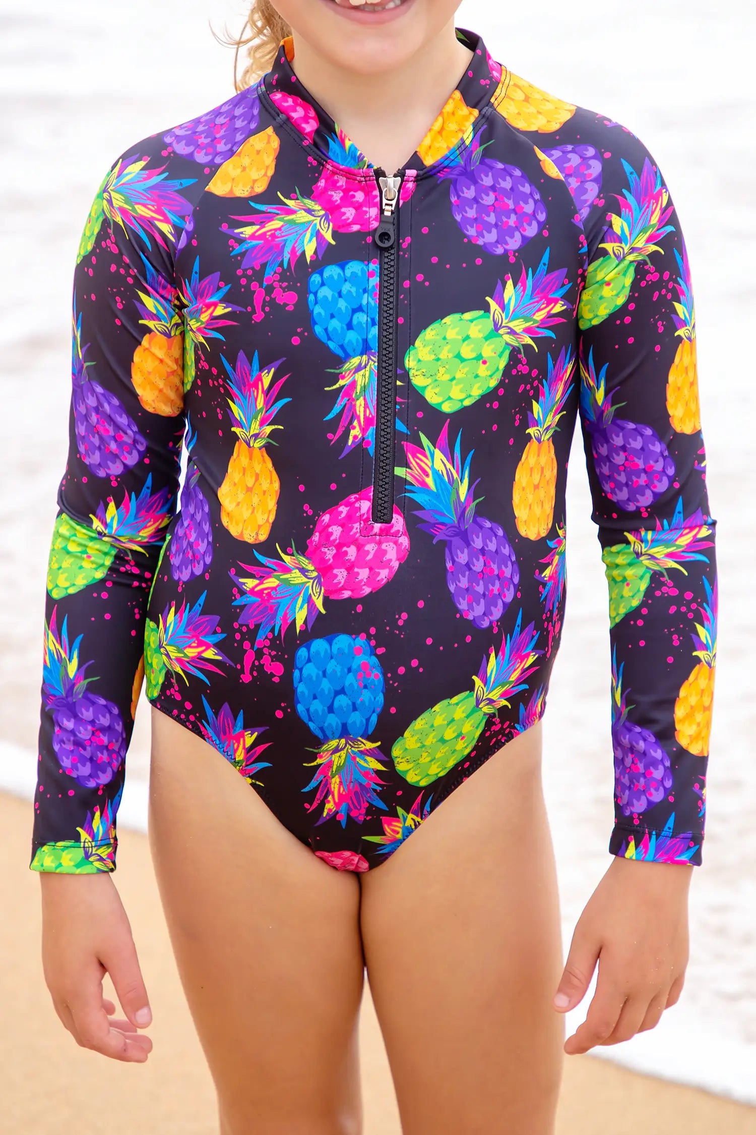 Long Sleeves Pineapple Swimwear