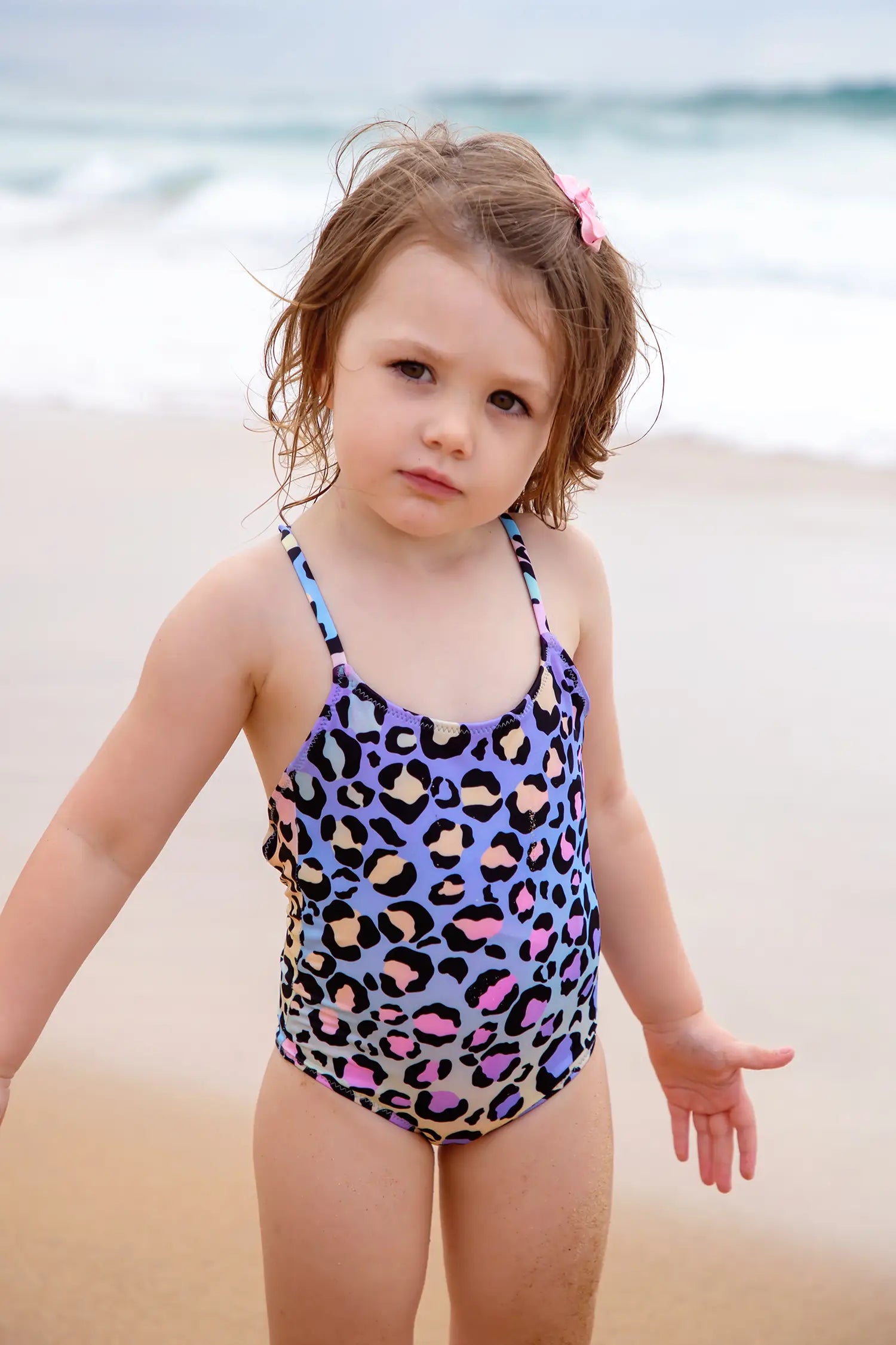 Open Back Fun Leopard Swimwear