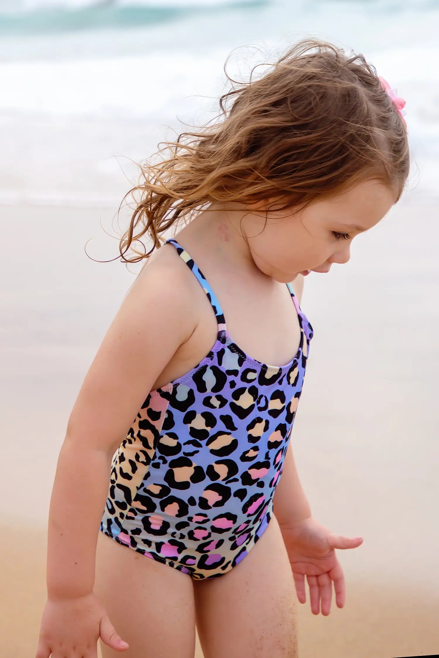 Open Back Fun Leopard Swimwear