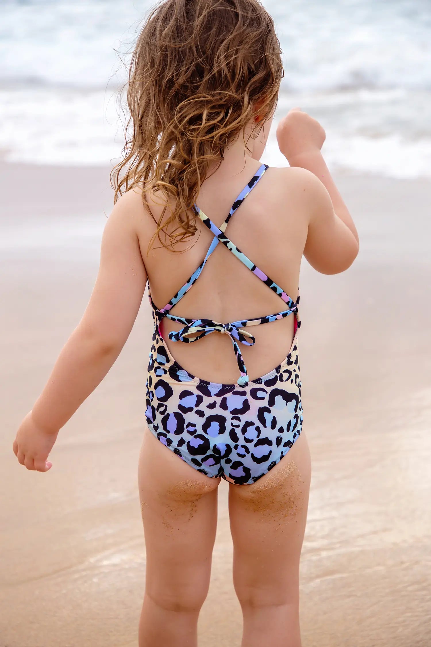 Open Back Fun Leopard Swimwear