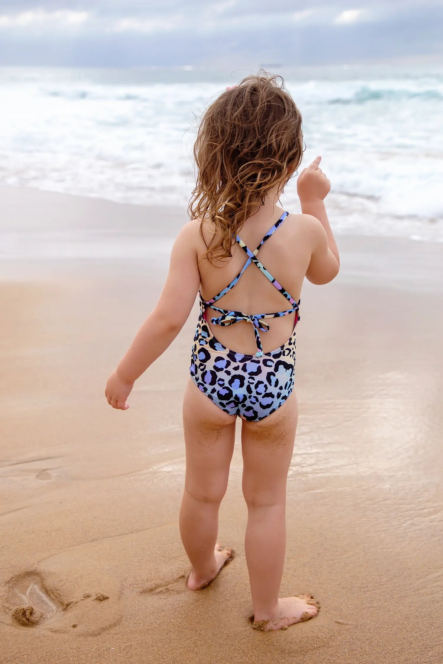 Open Back Fun Leopard Swimwear