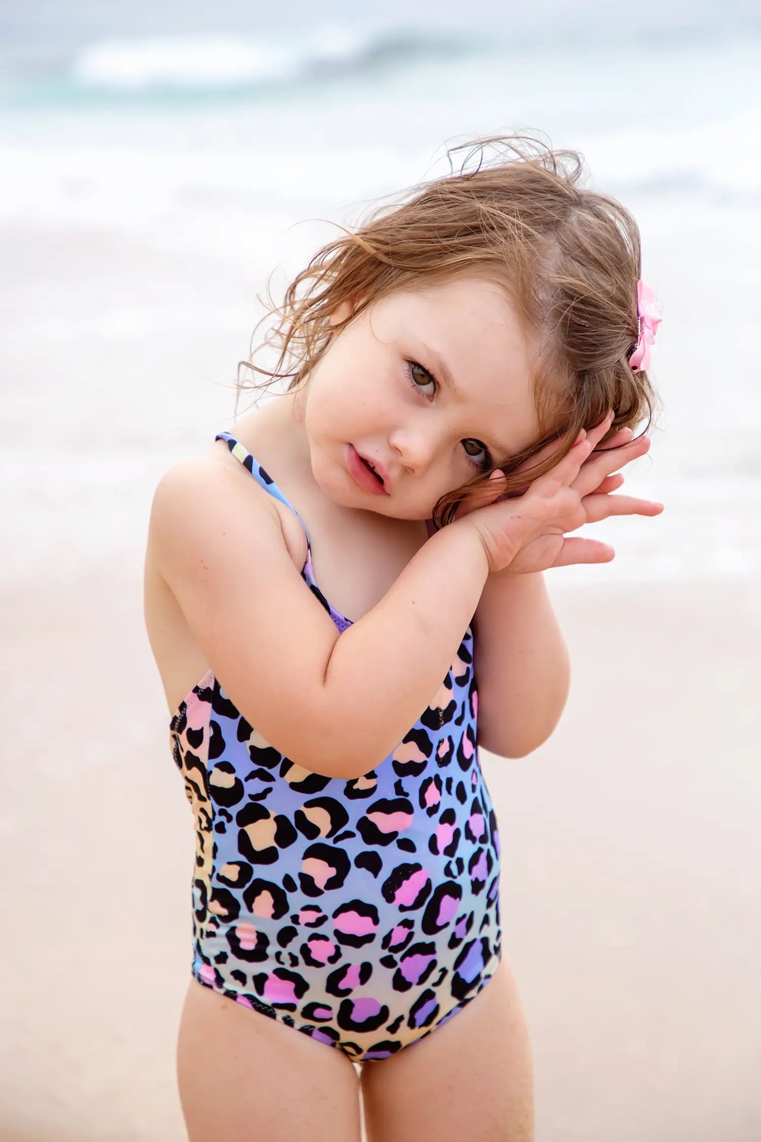 Open Back Fun Leopard Swimwear