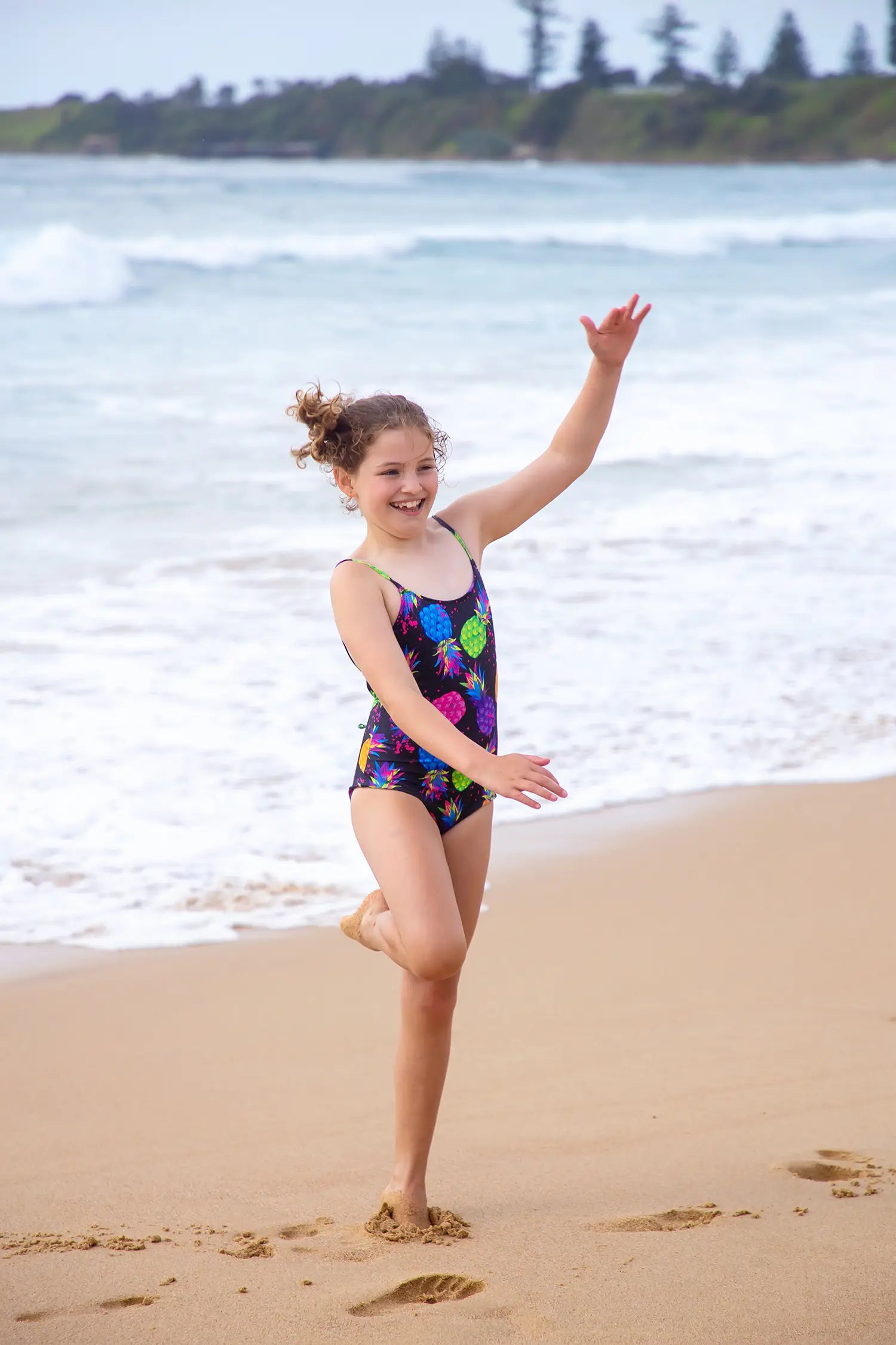 Little girl top pineapple swimsuit