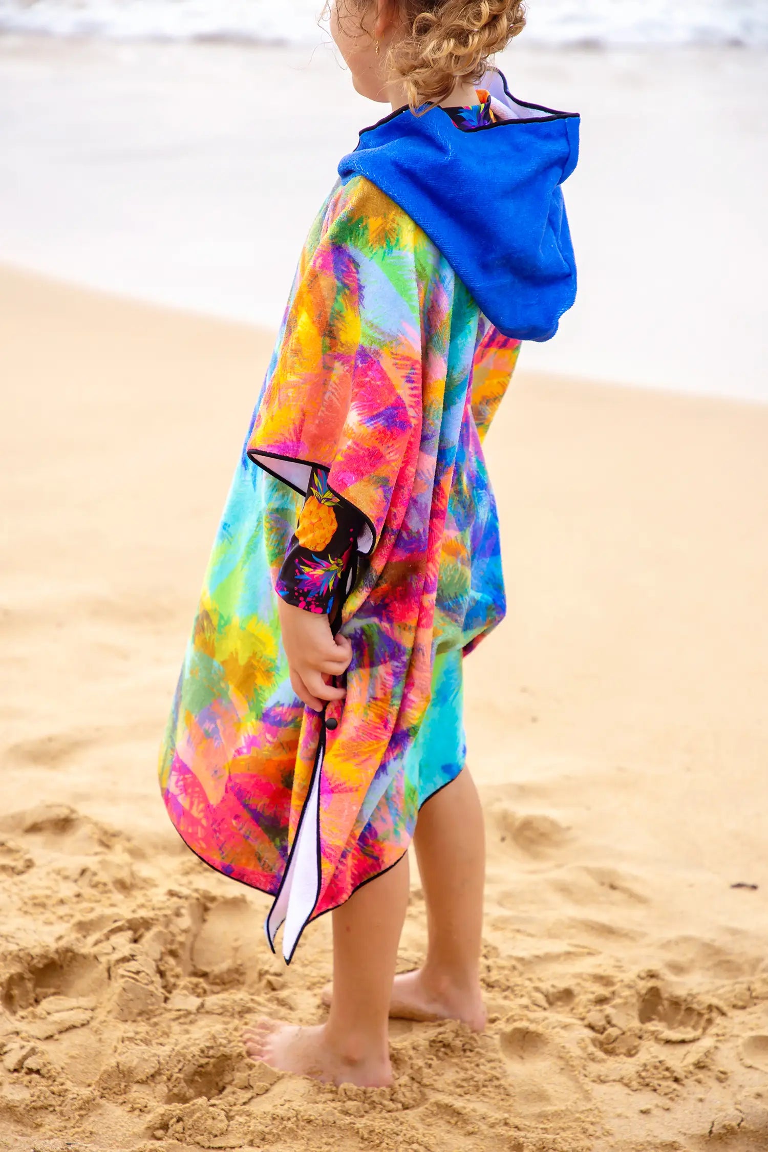 Kids Hooded Towel, Multi Palm Print | Betty Lyn