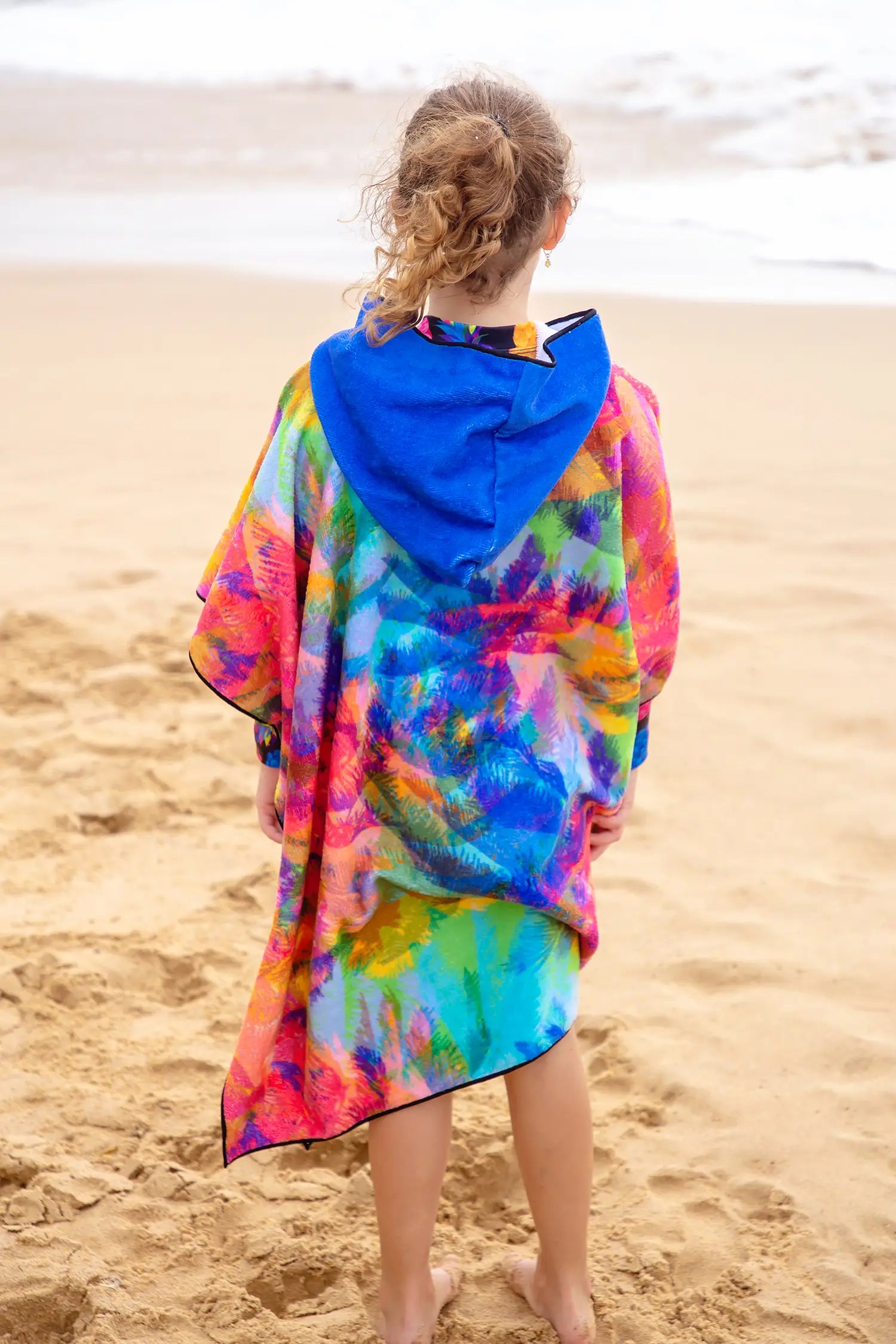Kids Hooded Towel, Multi Palm Print | Betty Lyn
