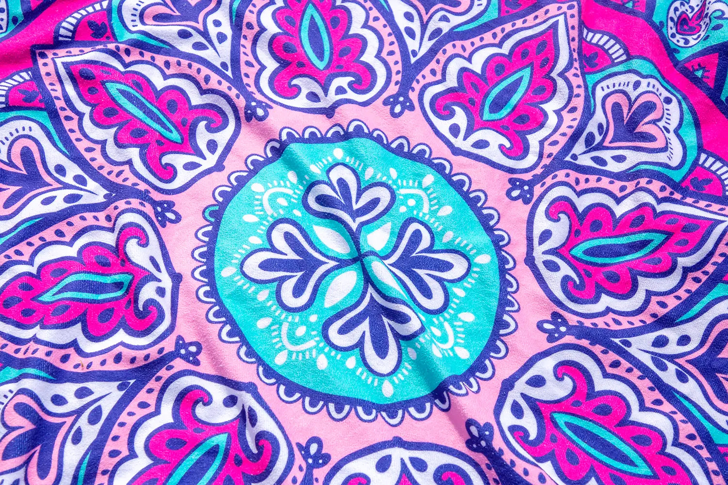 Pink Mandala Round Towel