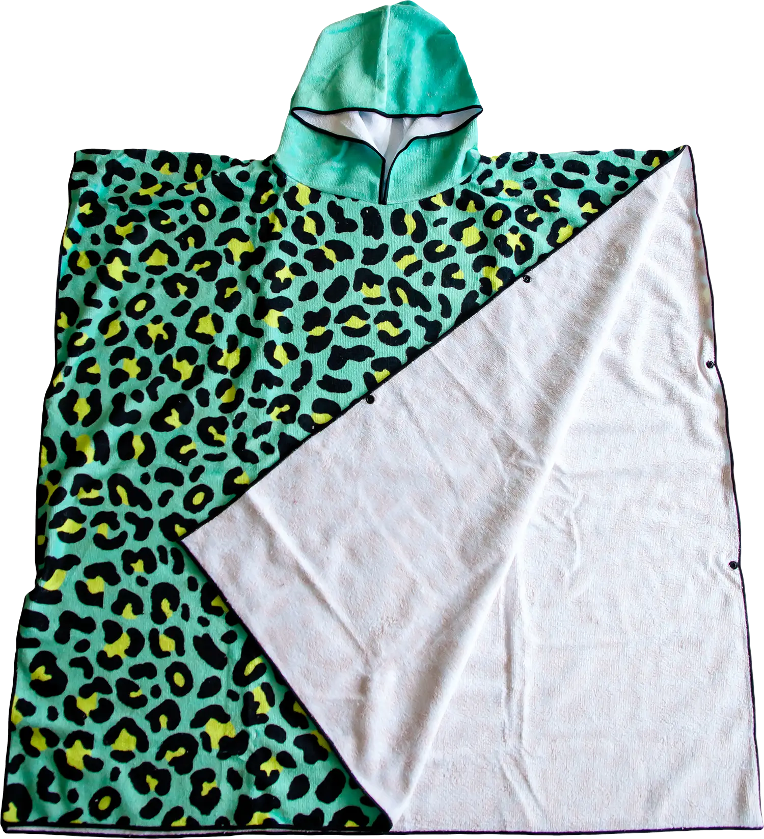 Kids Hooded Towel, Green Leopard Print | Betty Lyn