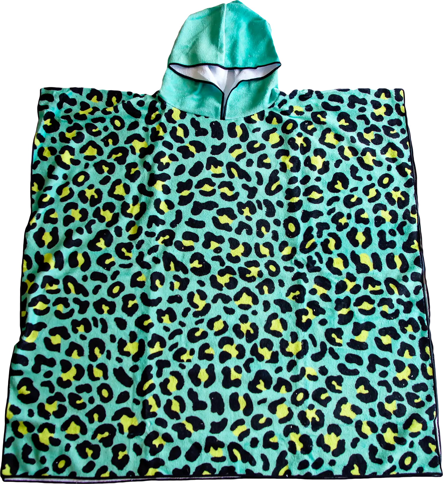 Kids Hooded Towel, Green Leopard Print | Betty Lyn