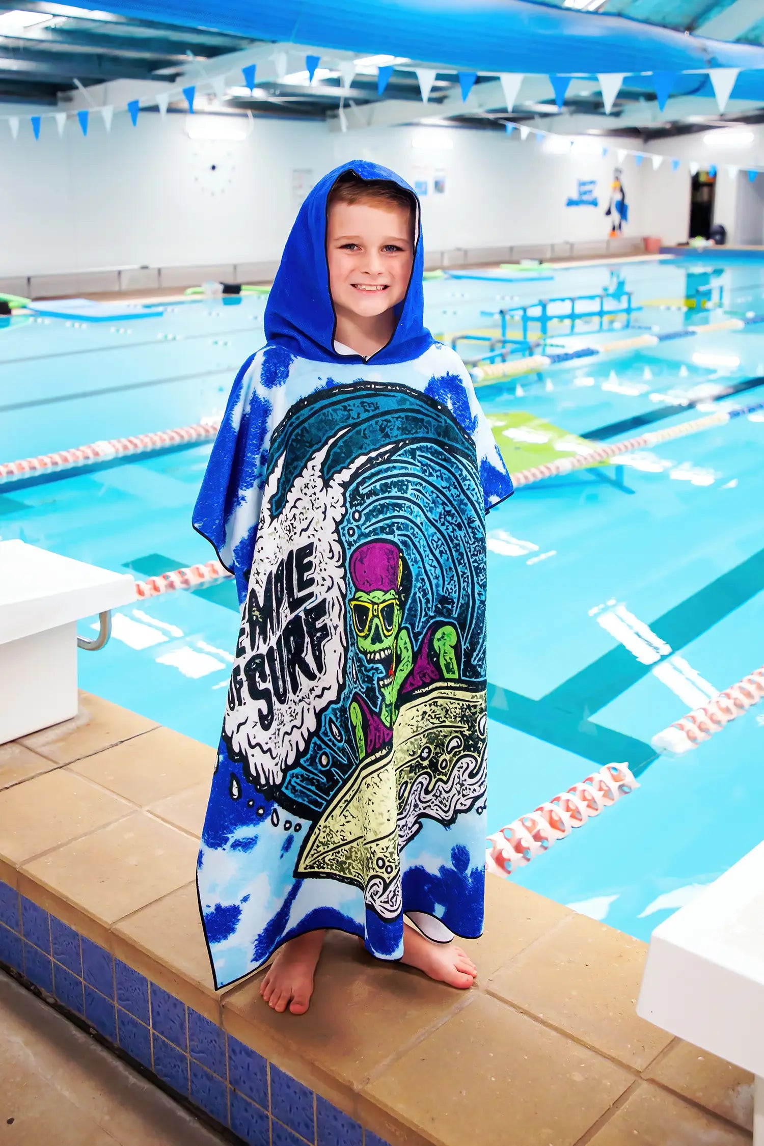 Kids Hooded Towel, Temple Surf Print | Betty Lyn