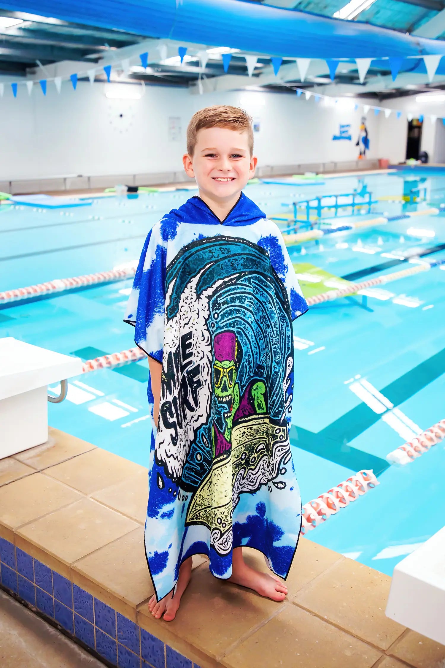 Kids Hooded Towel, Temple Surf Print | Betty Lyn